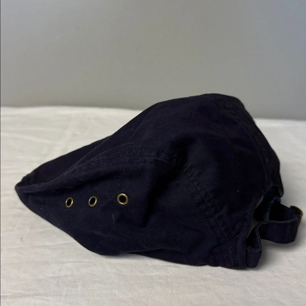Lands’ End Cotton Newsboy Flat Cap Dark Blue One Size Ivy Hat